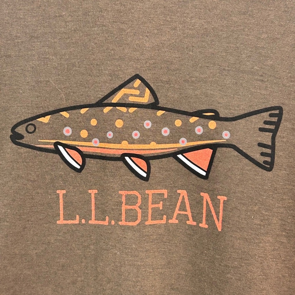 L.L. Bean T-shirt Large technical fishing fish graphic tee - Picture 4 of 4